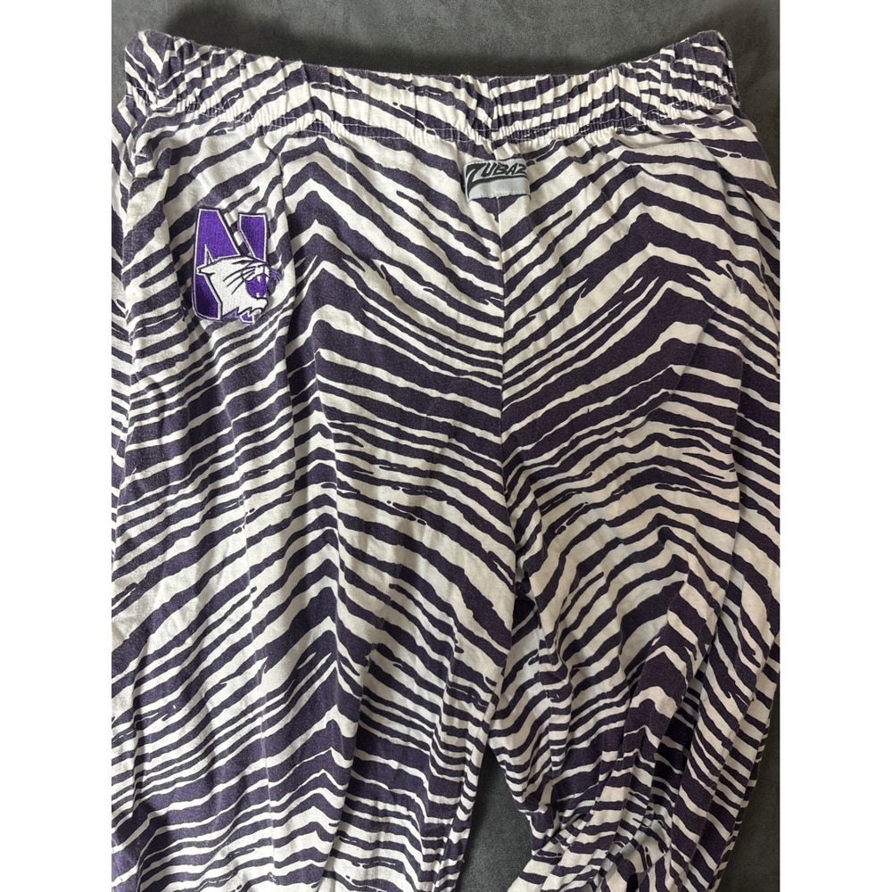 Northwestern Wildcats Zebra Print Pants Purple White Mens XL Lounge